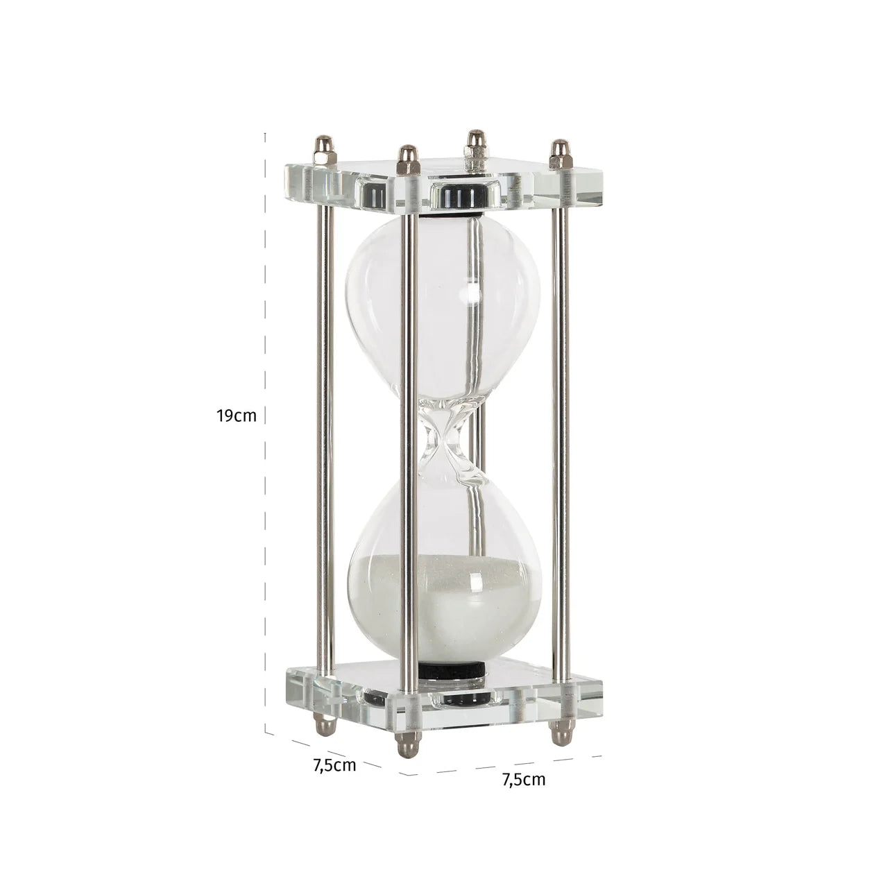 Richmond Interiors Gigi Silver & White Glass Hourglass | Small