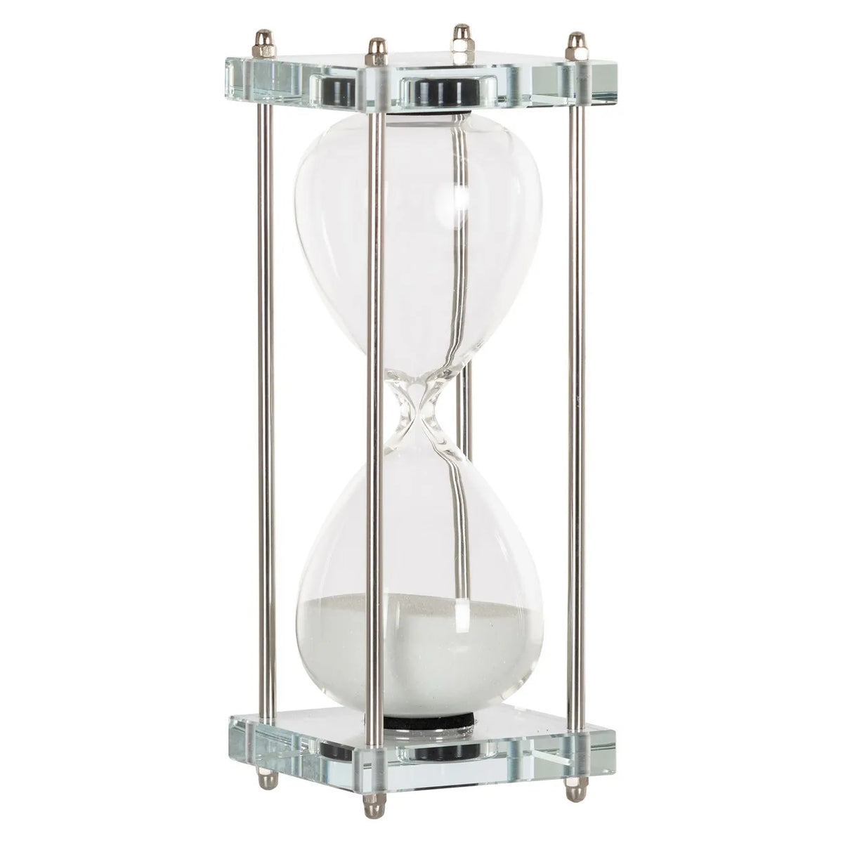 Richmond Interiors Gigi Silver & White Glass Hourglass | Large