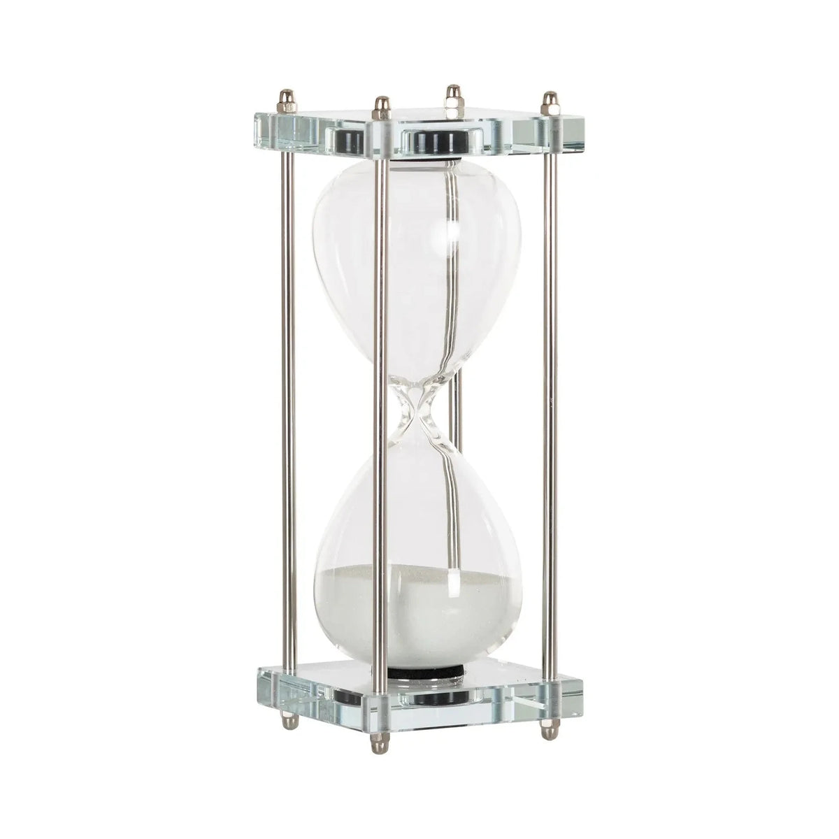 Richmond Interiors Gigi Silver & White Glass Hourglass | Large