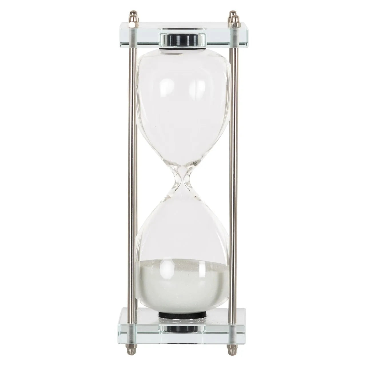 Richmond Interiors Gigi Silver & White Glass Hourglass | Large