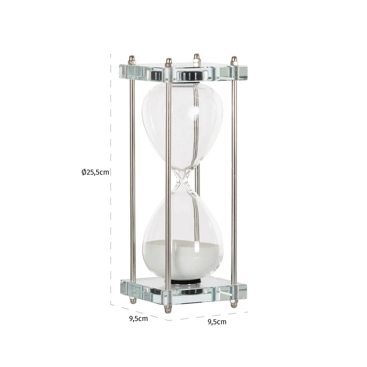 Richmond Interiors Gigi Silver & White Glass Hourglass | Large