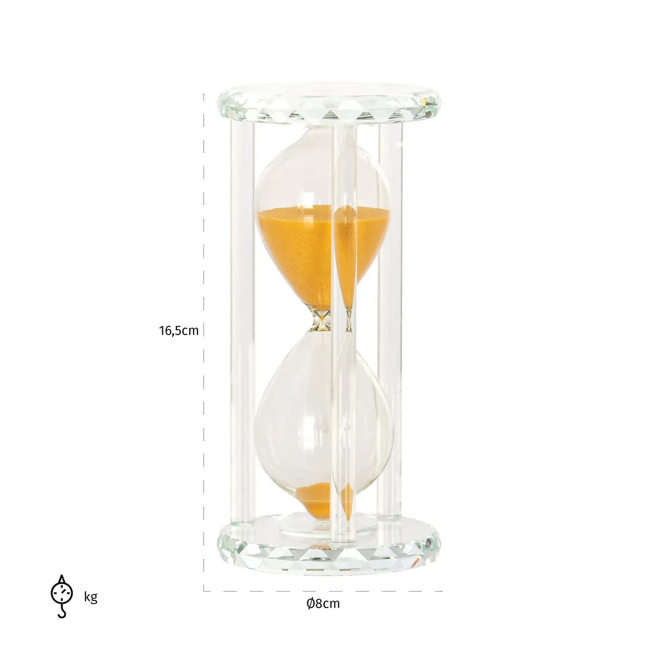 Richmond Interiors Zinia Crystal Glass Orange Sand Hourglass