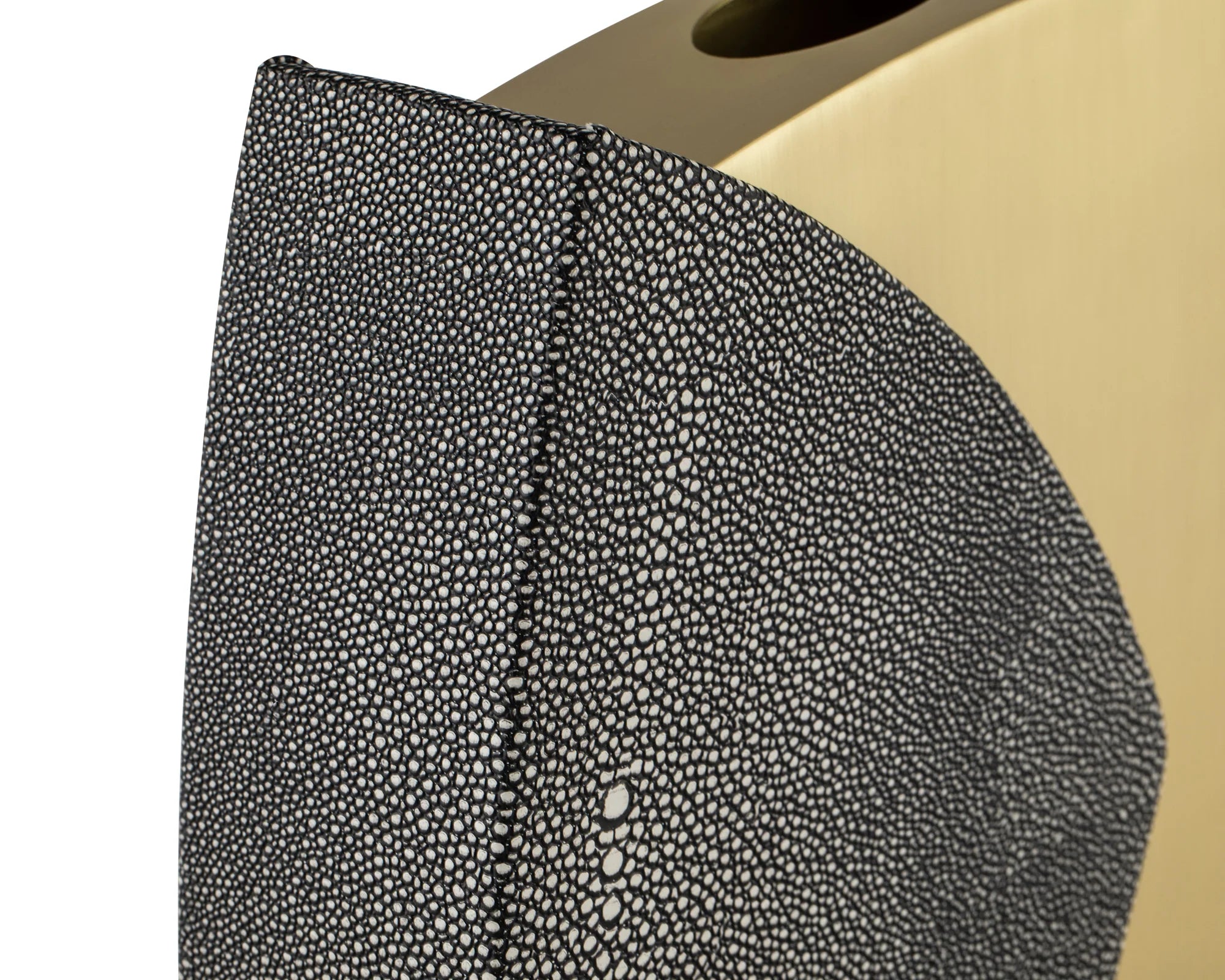 Raymond Grey Faux Shagreen & Brushed Brass Vase