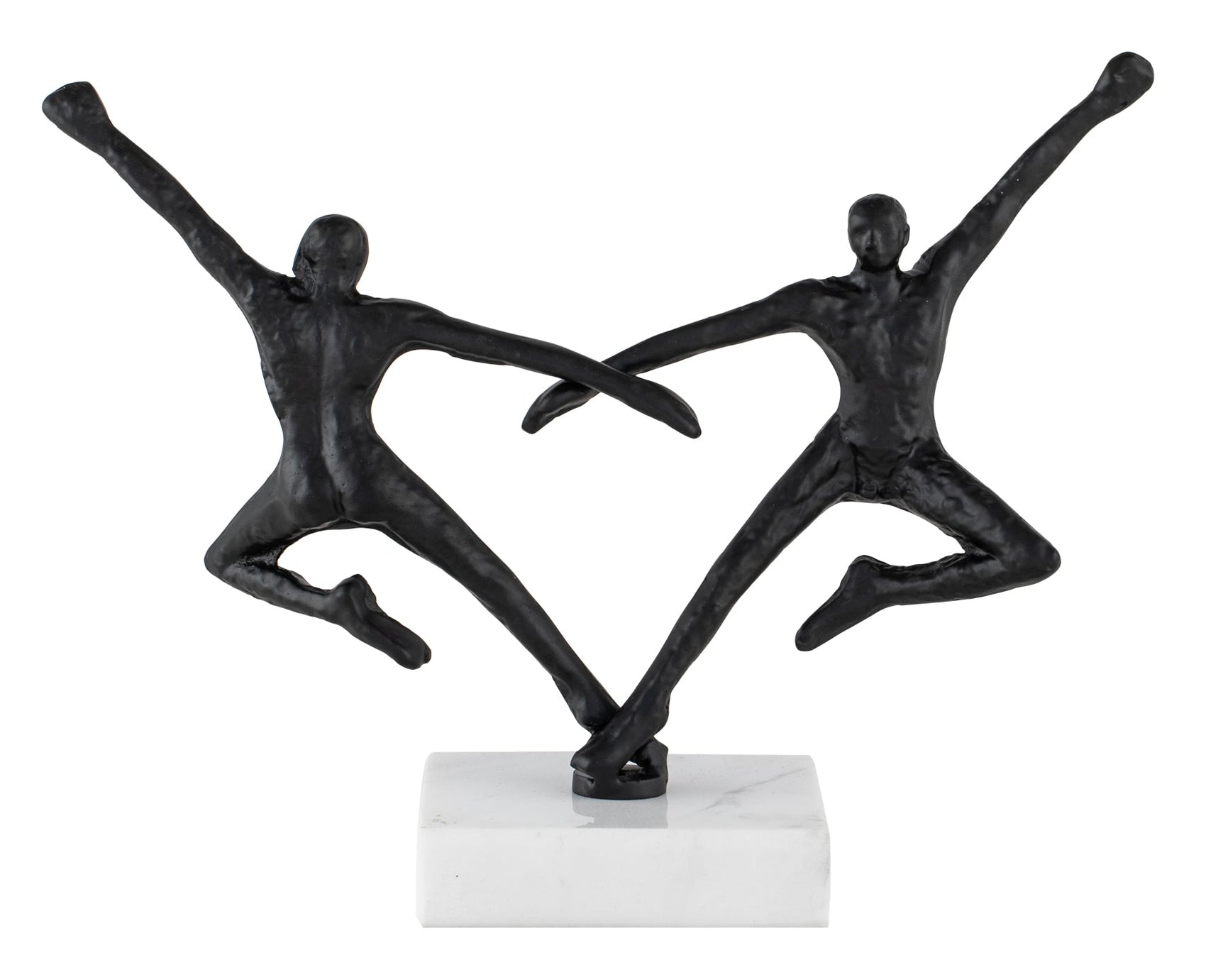 Rondo Blackened Cast Iron & White Marble Sculpture