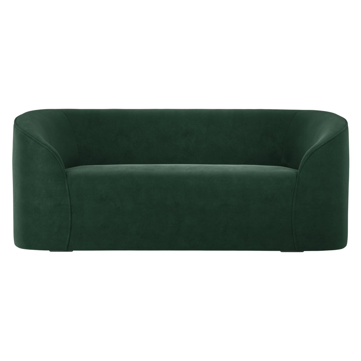 Zuma Forest Green Velvet Curved Sofa | 3 Seater