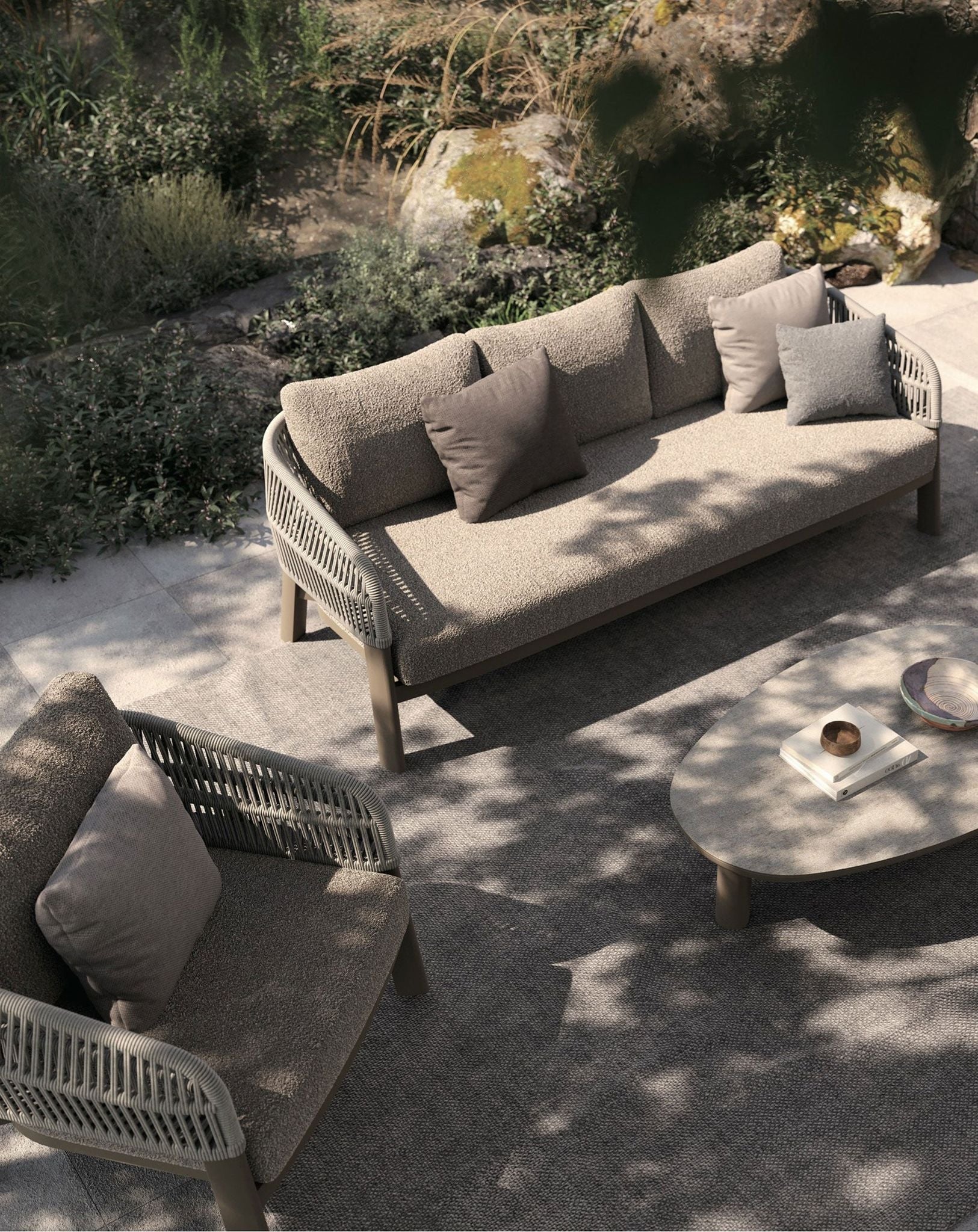Kennedy 5 Seater Grey Lounging Set with Coffee Table
