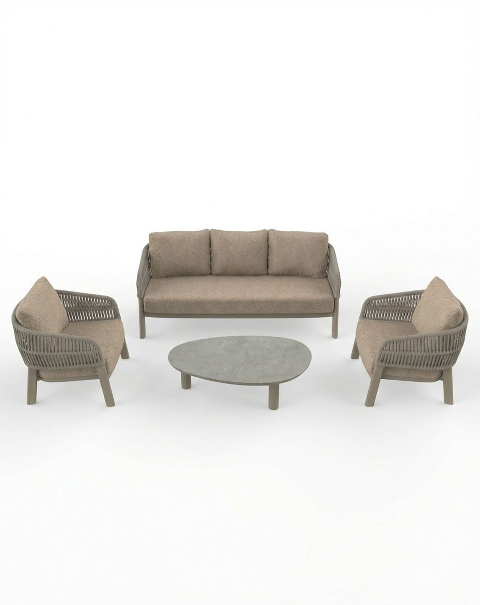 Kennedy 5 Seater Grey Lounging Set with Coffee Table