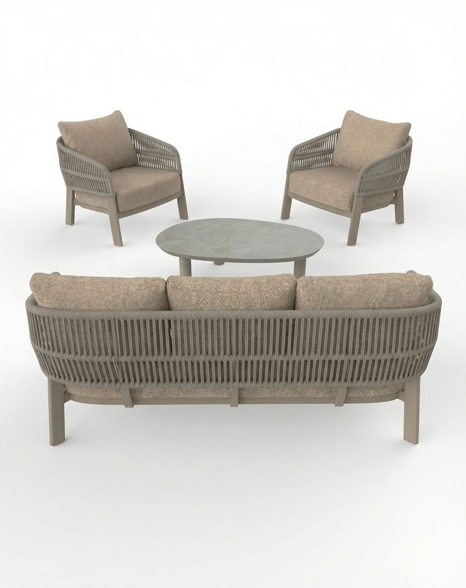 Kennedy 5 Seater Grey Lounging Set with Coffee Table