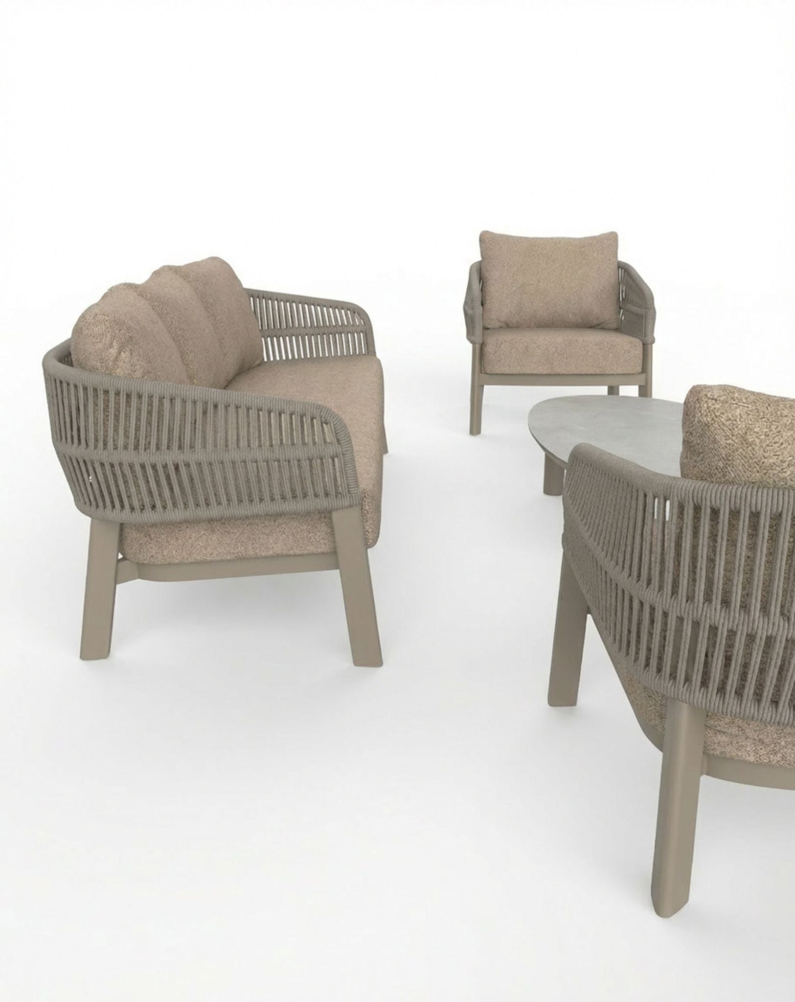 Kennedy 5 Seater Grey Lounging Set with Coffee Table