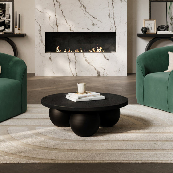 Kenji Matte Black Round Coffee Table