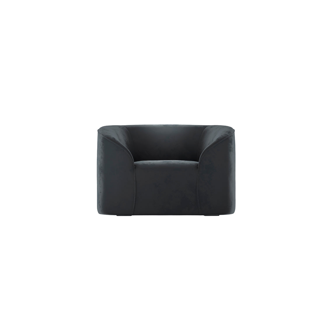 Zuma Black Velvet Accent Armchair