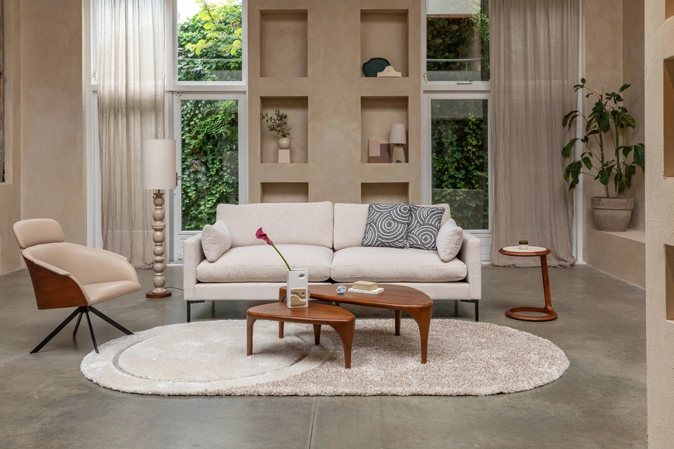 Zuiver Set of 2 Isla Walnut Brown Wood Coffee Table Nest