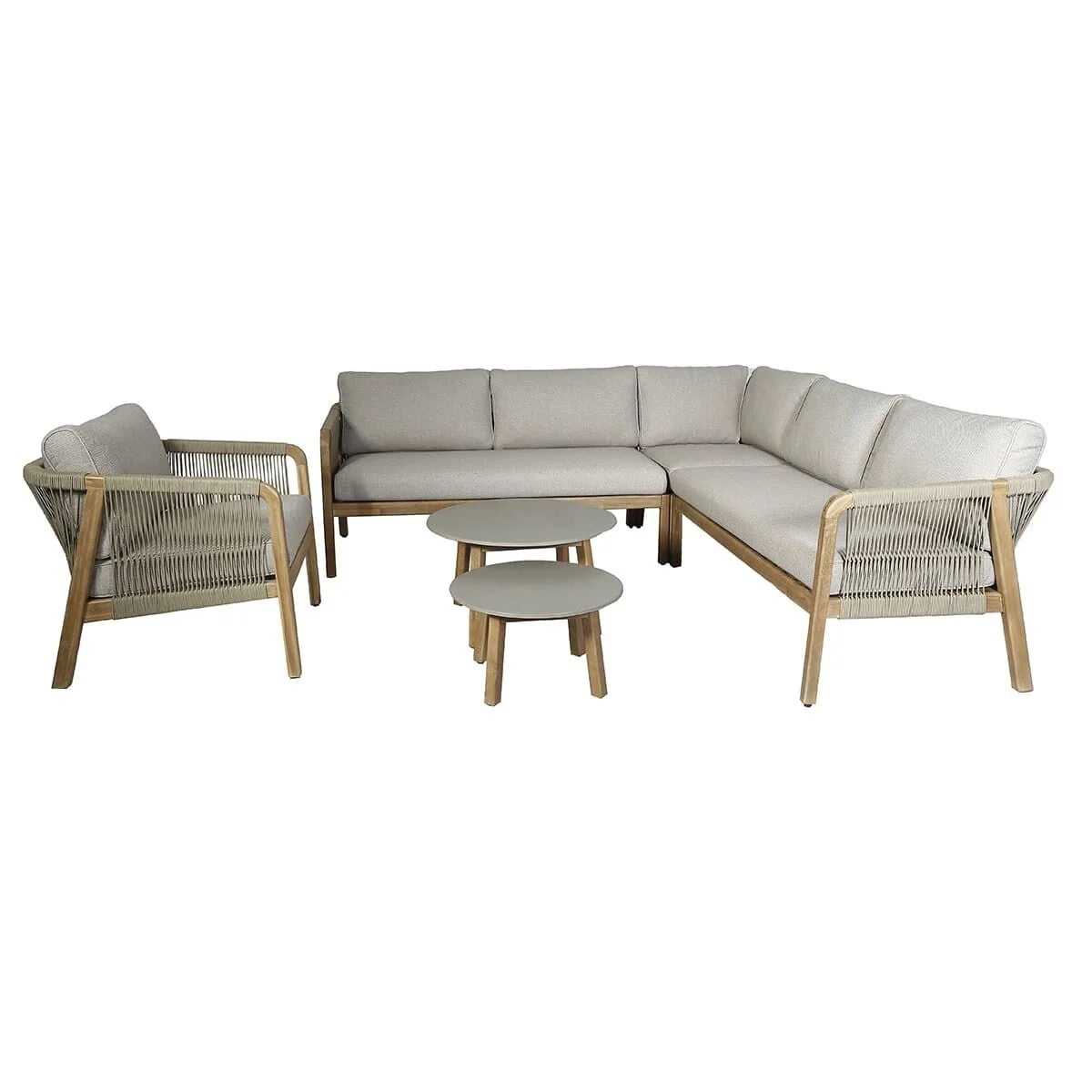 New Martinique Corner Sofa Set & Armchair - Light Brown