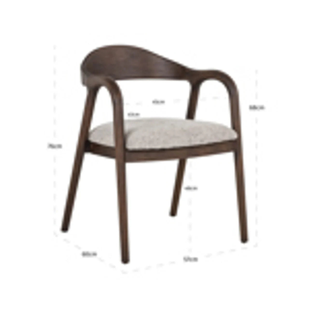 Richmond Interiors Mihara Mocca Brown Cuurved Dining Chair