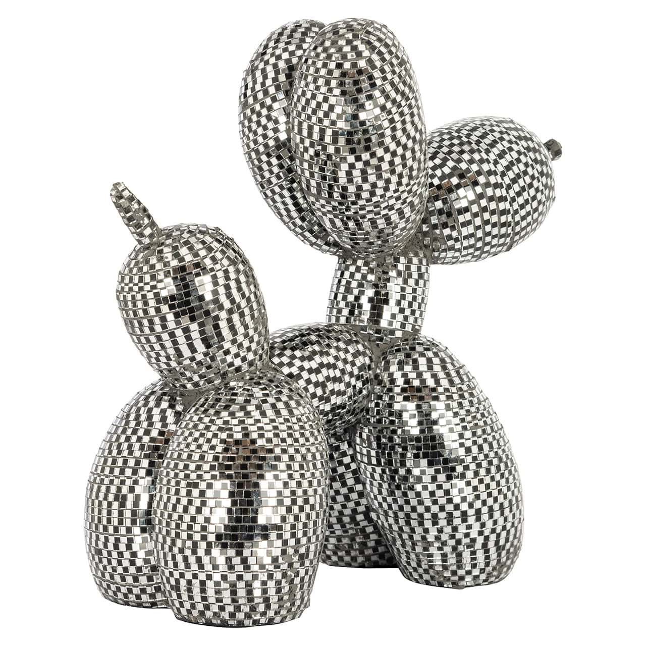 Richmond Interiors Art Deco Disco Mirrored Balloon Dog Ornament Small