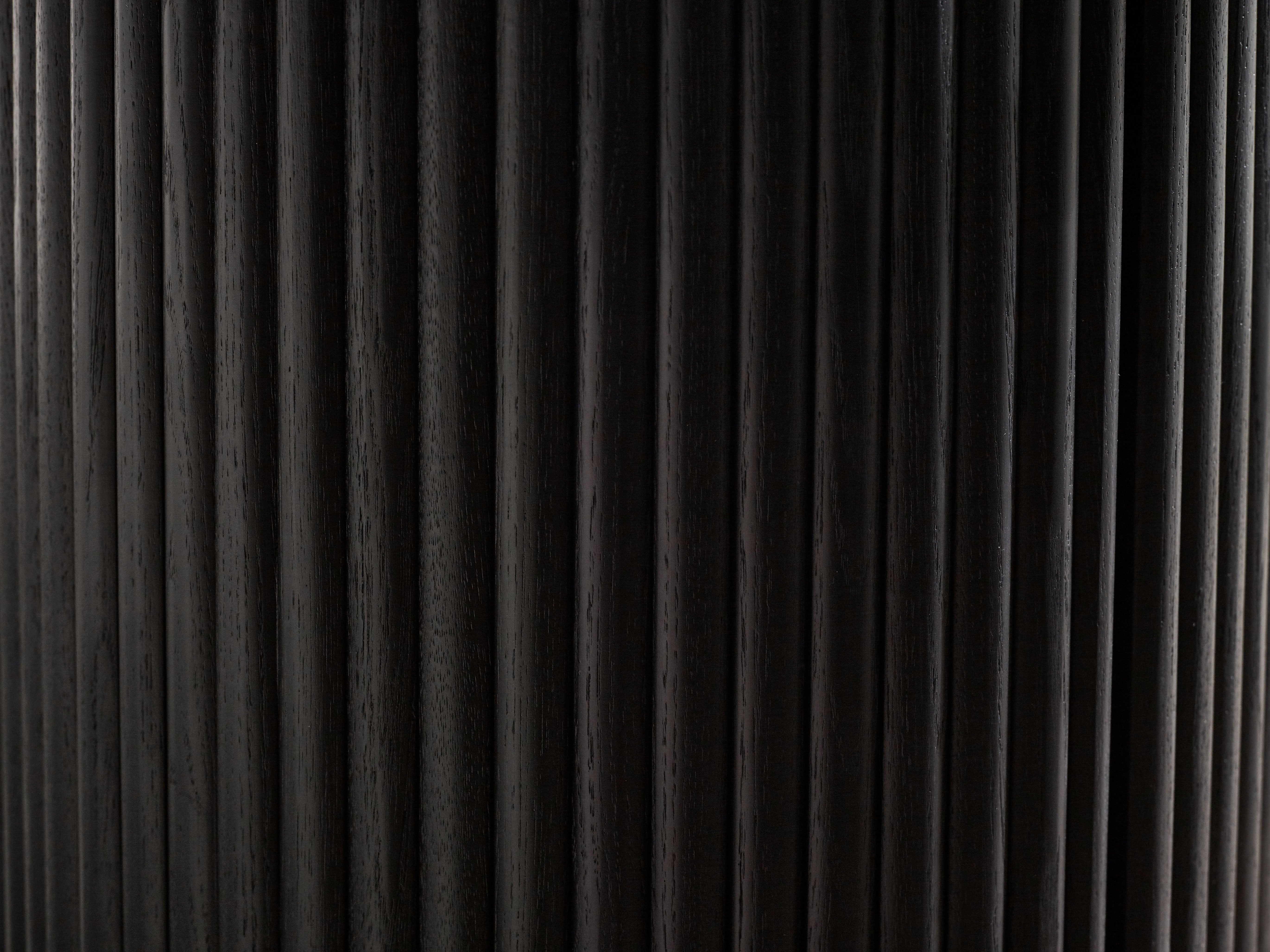 Como Reeded Black Wood Side Table With Door