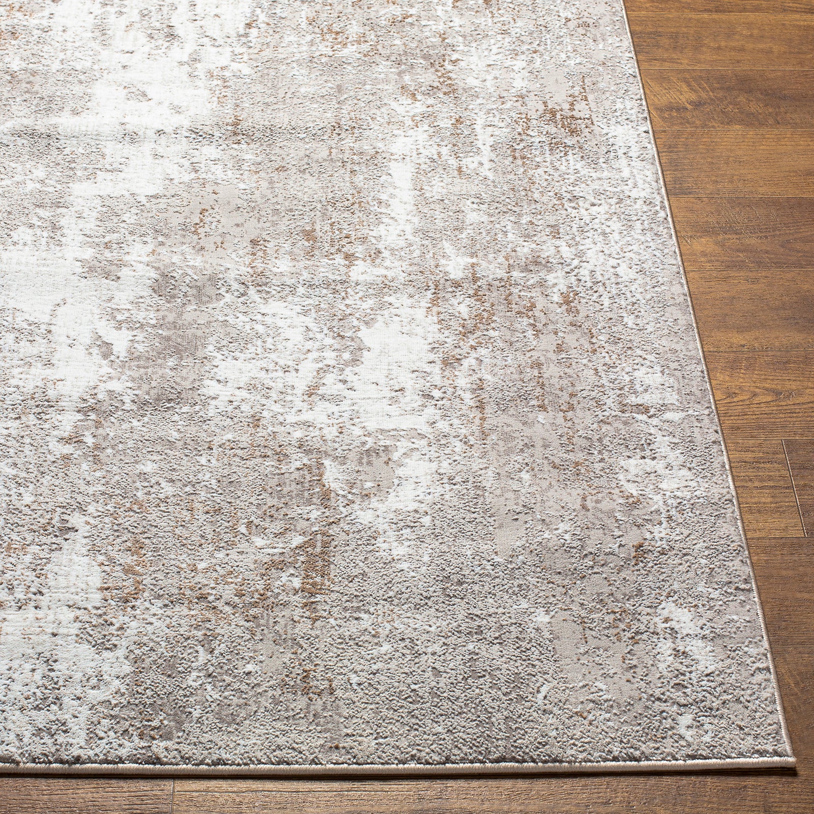 Allegro Abstract Modern Marble Beige & Ivory & Light Grey Polyester Rug 160x213cm - front view