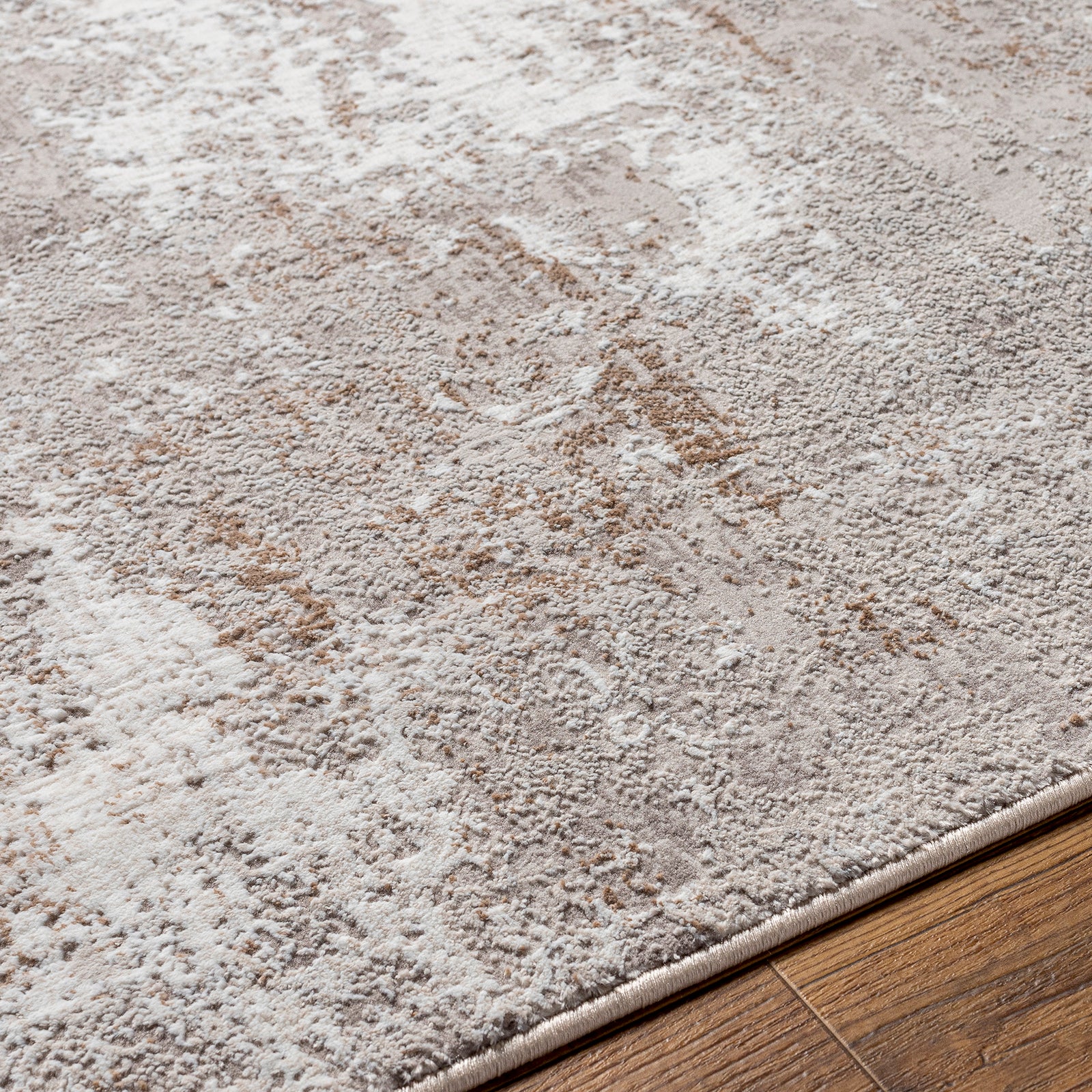 Allegro Abstract Modern Marble Beige & Ivory & Light Grey Polyester Rug 160x213cm - texture detail