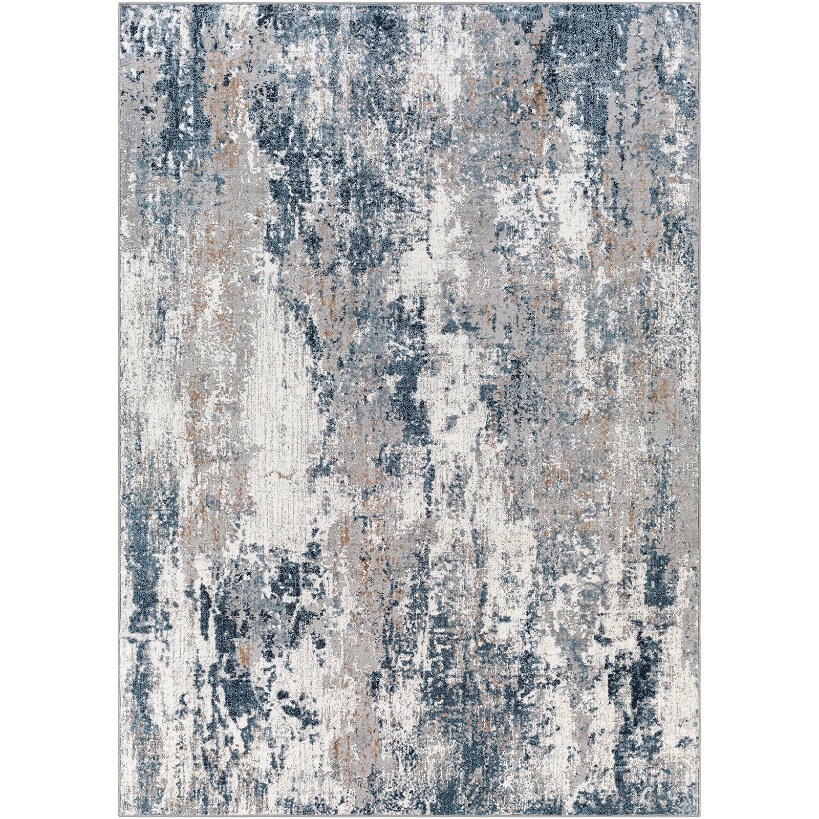 Allegro Abstract Modern Marble Blue & Ivory & Sky Blue Polyester Rug 160x213cm - product image