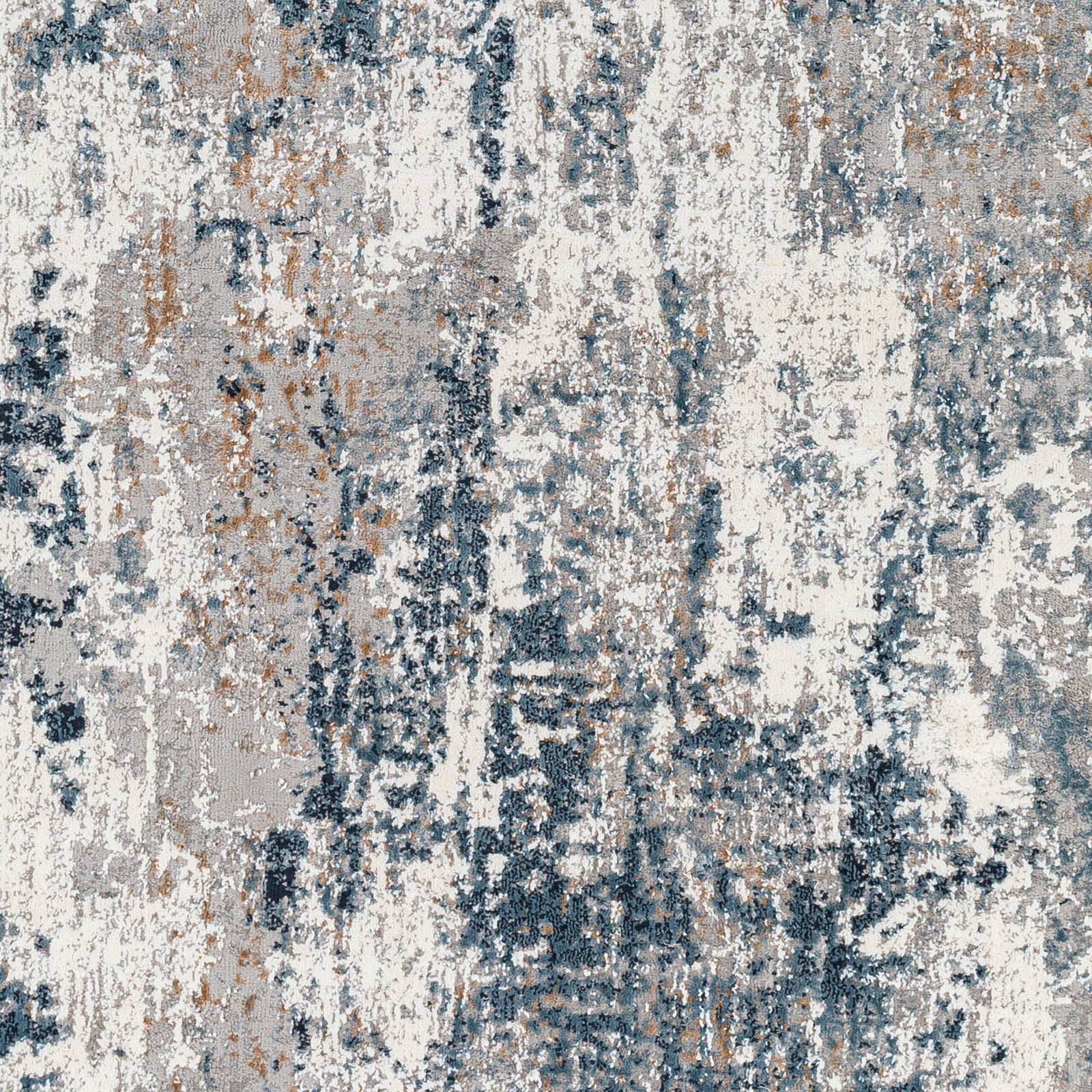 Allegro Abstract Modern Marble Blue & Ivory & Sky Blue Polyester Rug 160x213cm - colour swatch