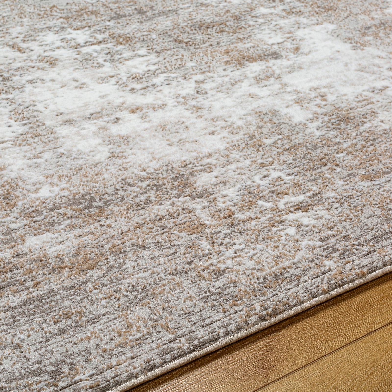 Allegro Abstract Modern Marble Beige & Ivory & Light Grey Polyester Rug 160x213cm - texture detail