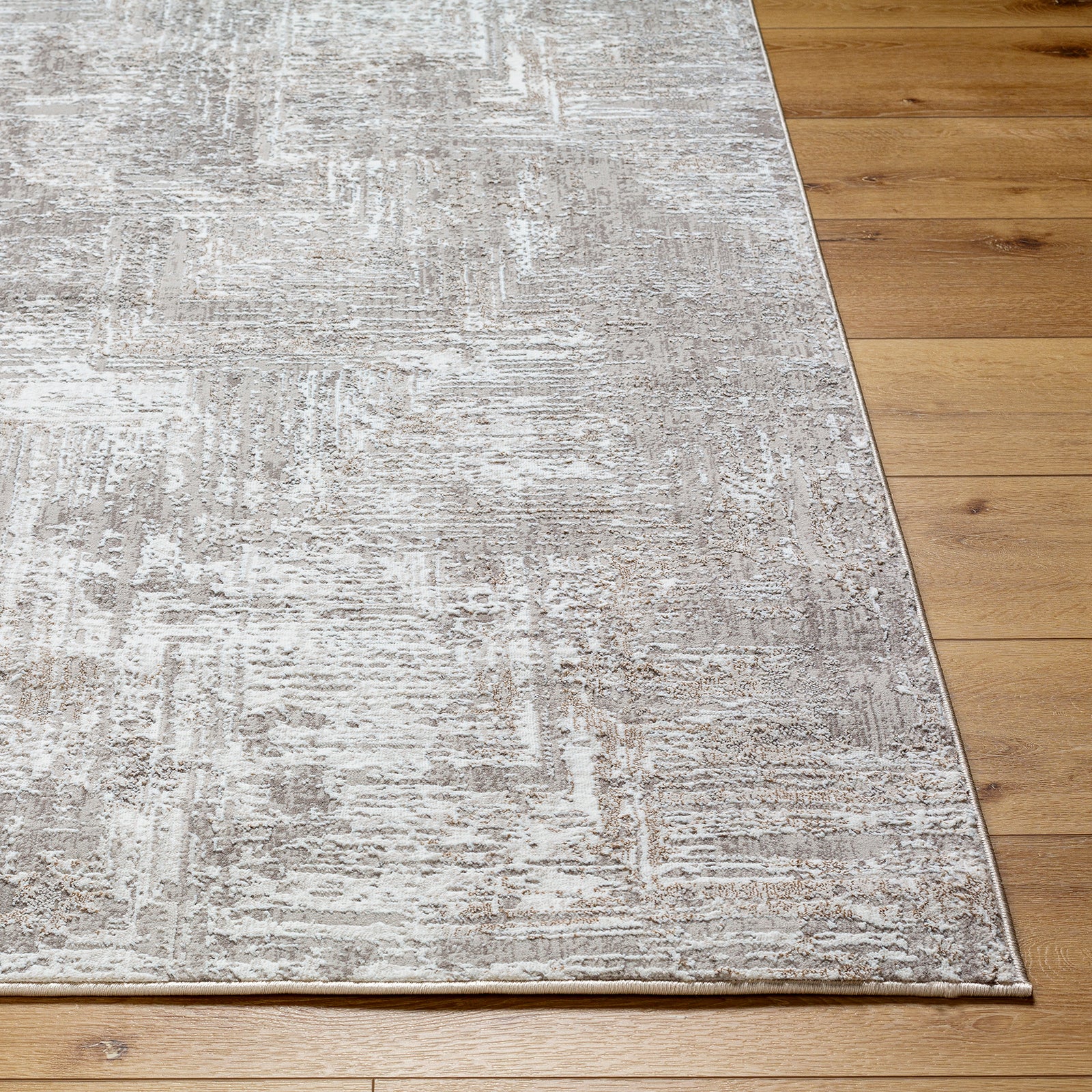 Allegro Abstract Modern Marble Beige & Ivory & Light Grey Polyester Rug 160x213cm - front view