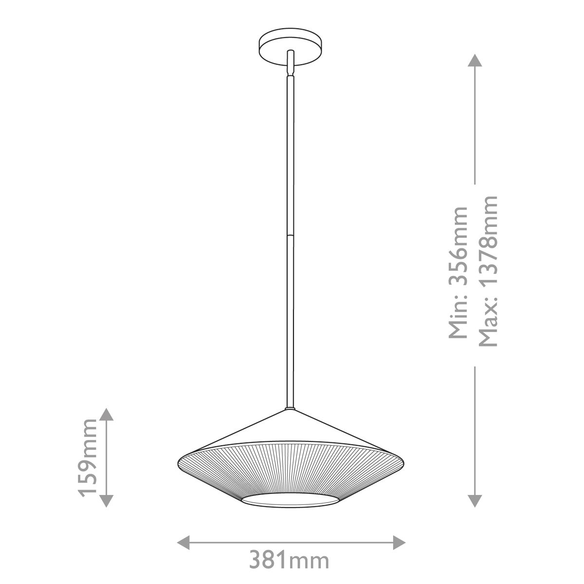 Payne Single Large Pendant Light - Black & Rope