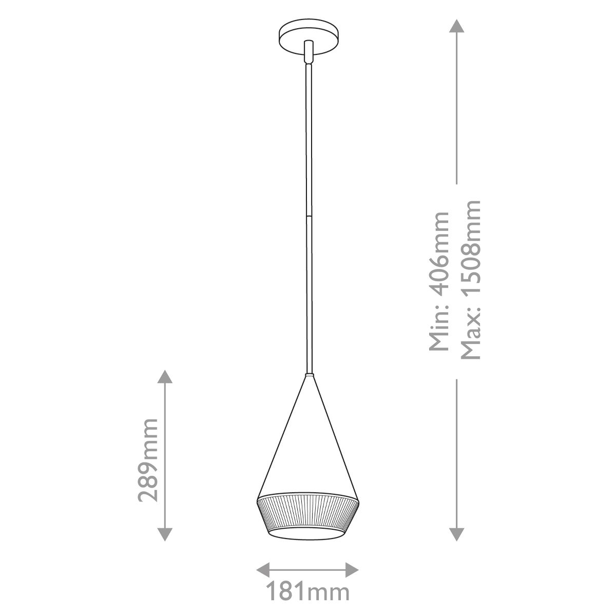 Payne Single Small Pendant Light - Black & Rope