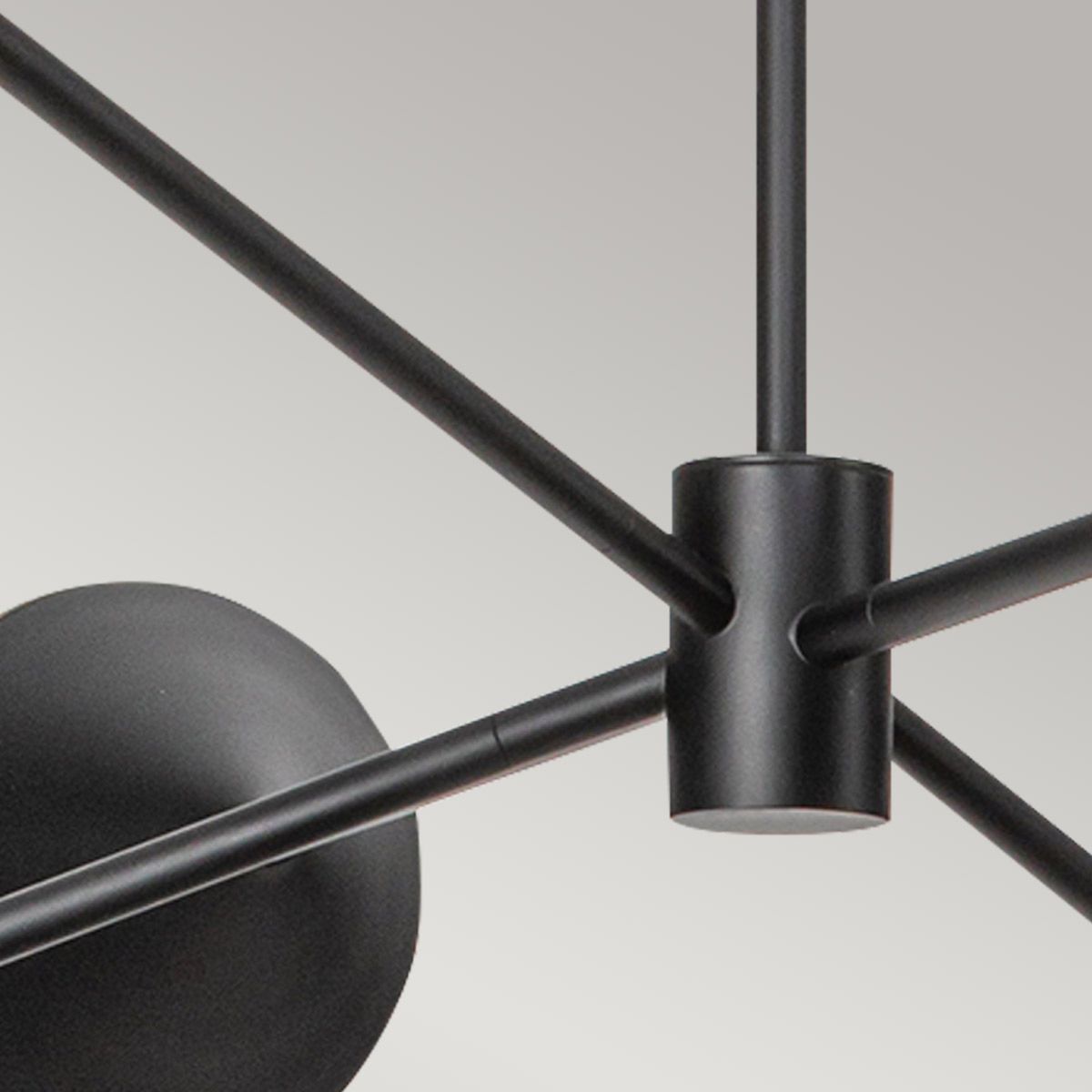 Payne 6 Light Chandelier - Black & Rope