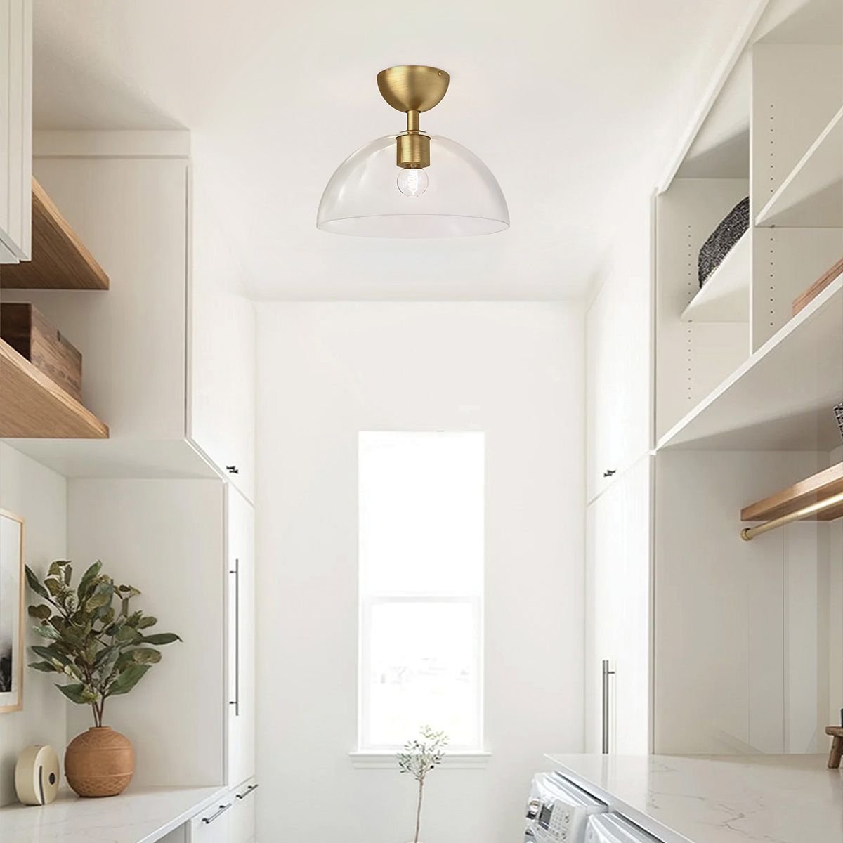 Carta Single Semi Flush Ceiling Light - Gold
