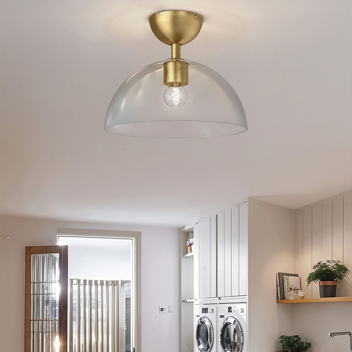 Carta Single Semi Flush Ceiling Light - Gold
