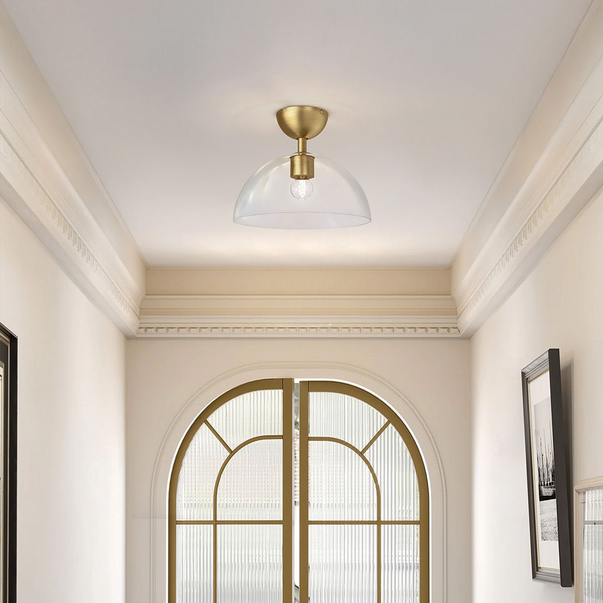 Carta Single Semi Flush Ceiling Light - Gold