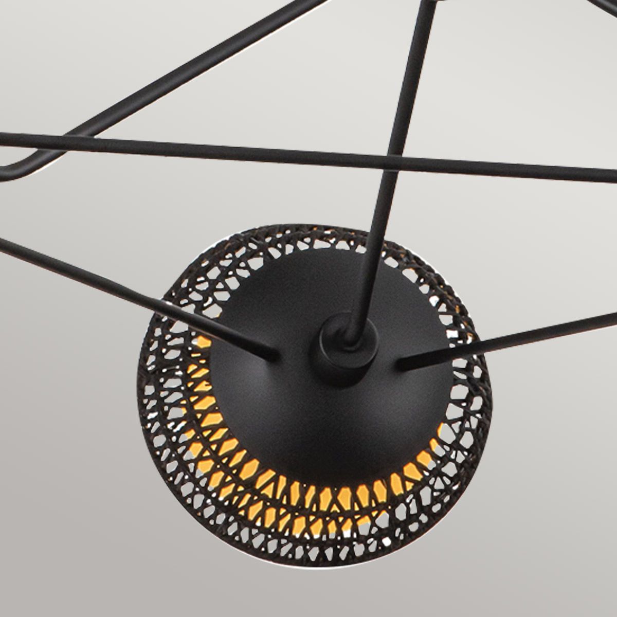 Deela Triple Chandelier - Black
