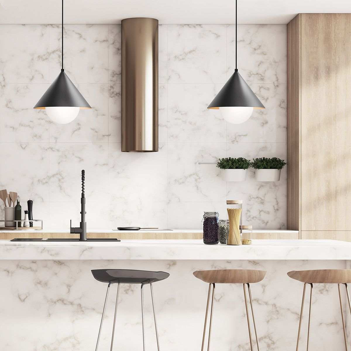 Chattenden Single Pendant Light - Black