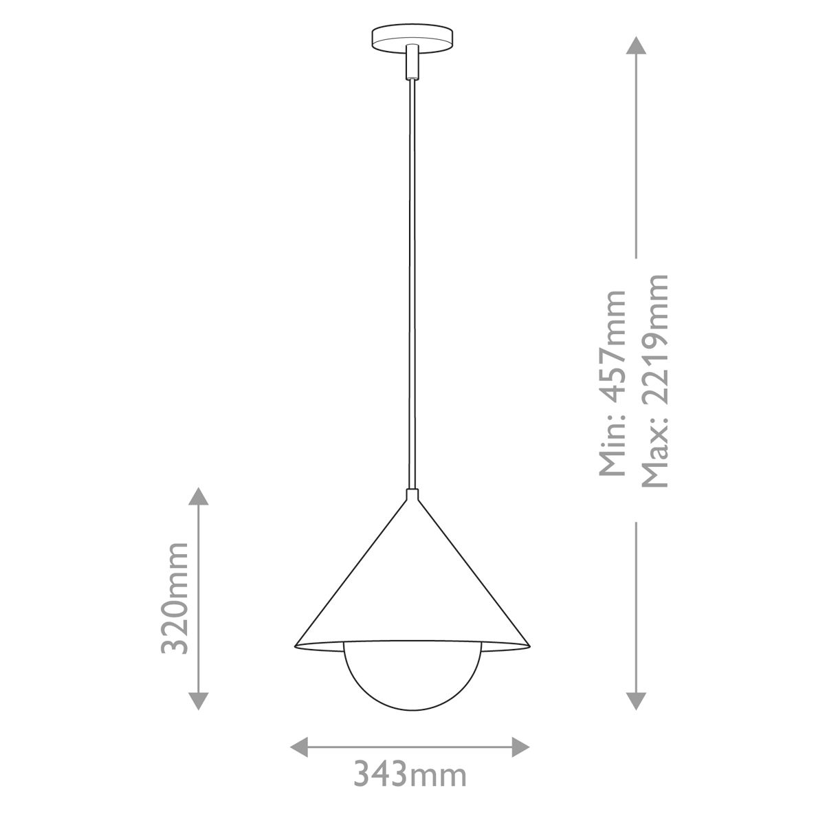 Chattenden Single Pendant Light - Black