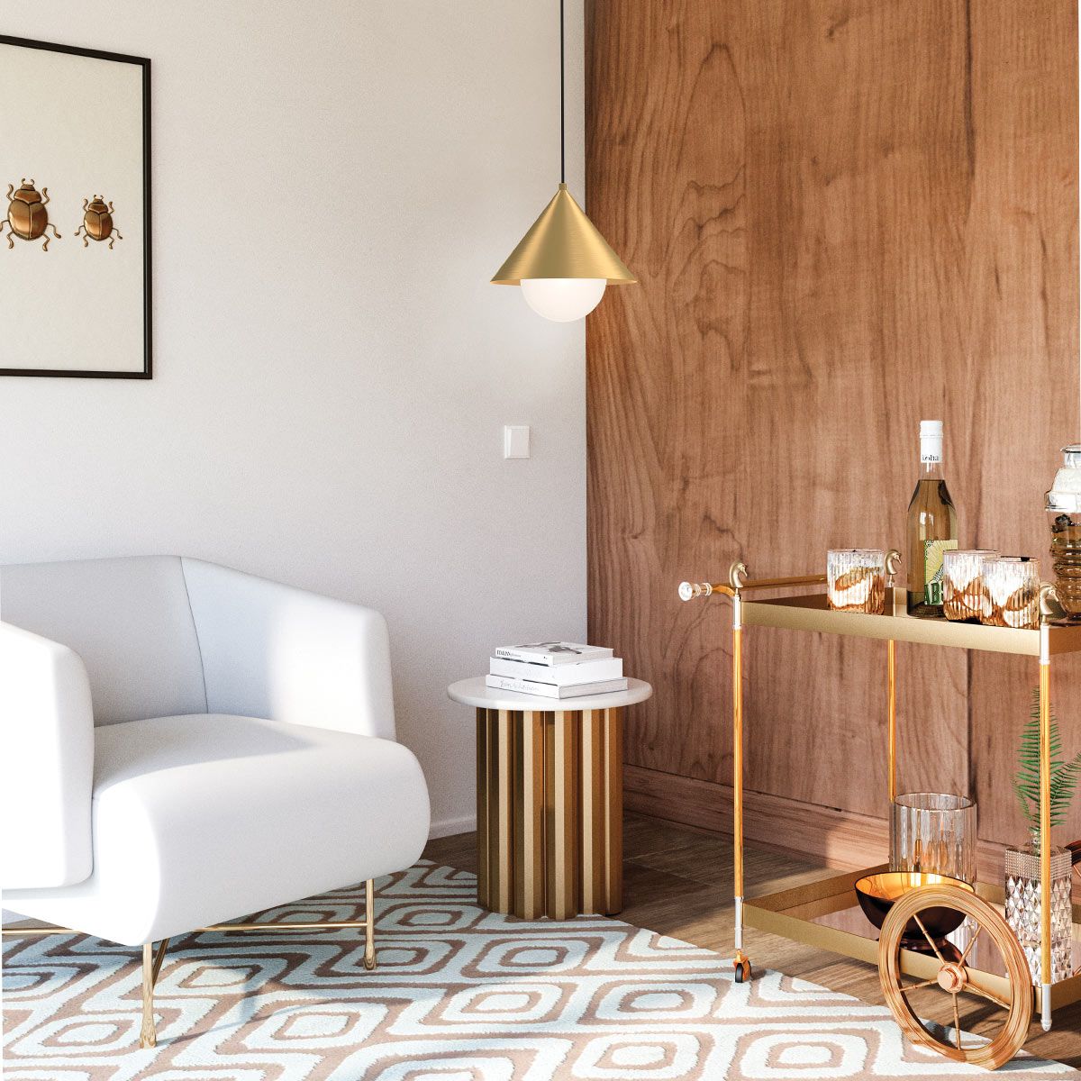 Chattenden Single Pendant Light - Gold