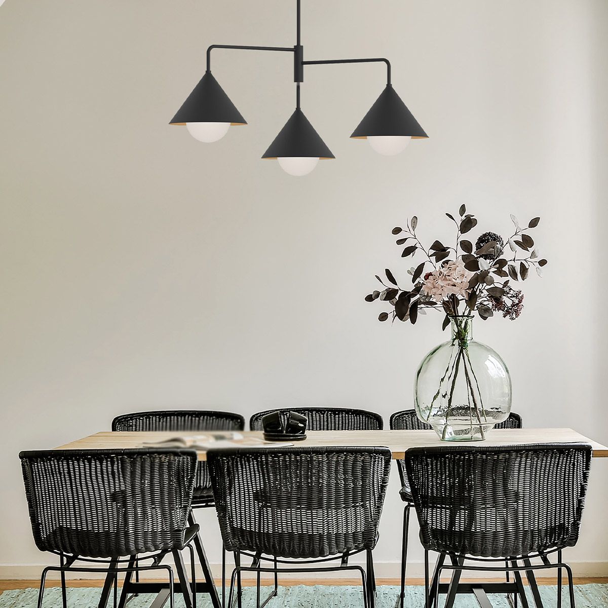 Chattenden Triple Chandelier - Black