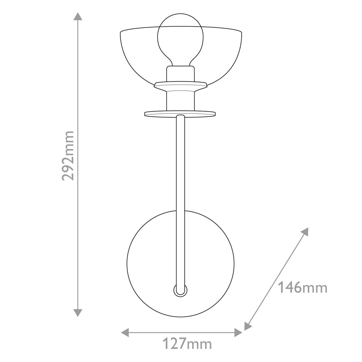 Woodleigh Single Wall Light - Gold