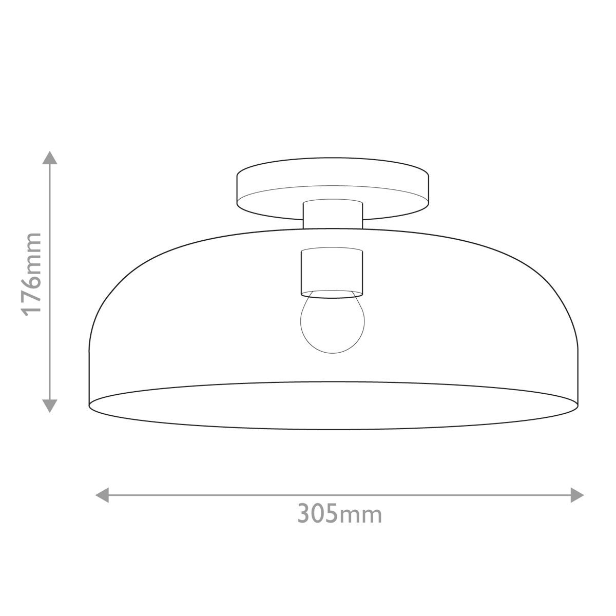 Woodleigh Single Semi Flush Ceiling Light - Black
