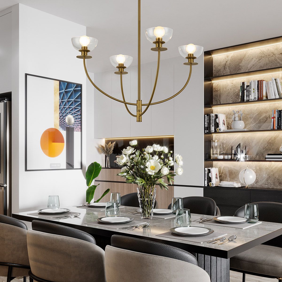 Woodleigh 4 Light Chandelier - Gold