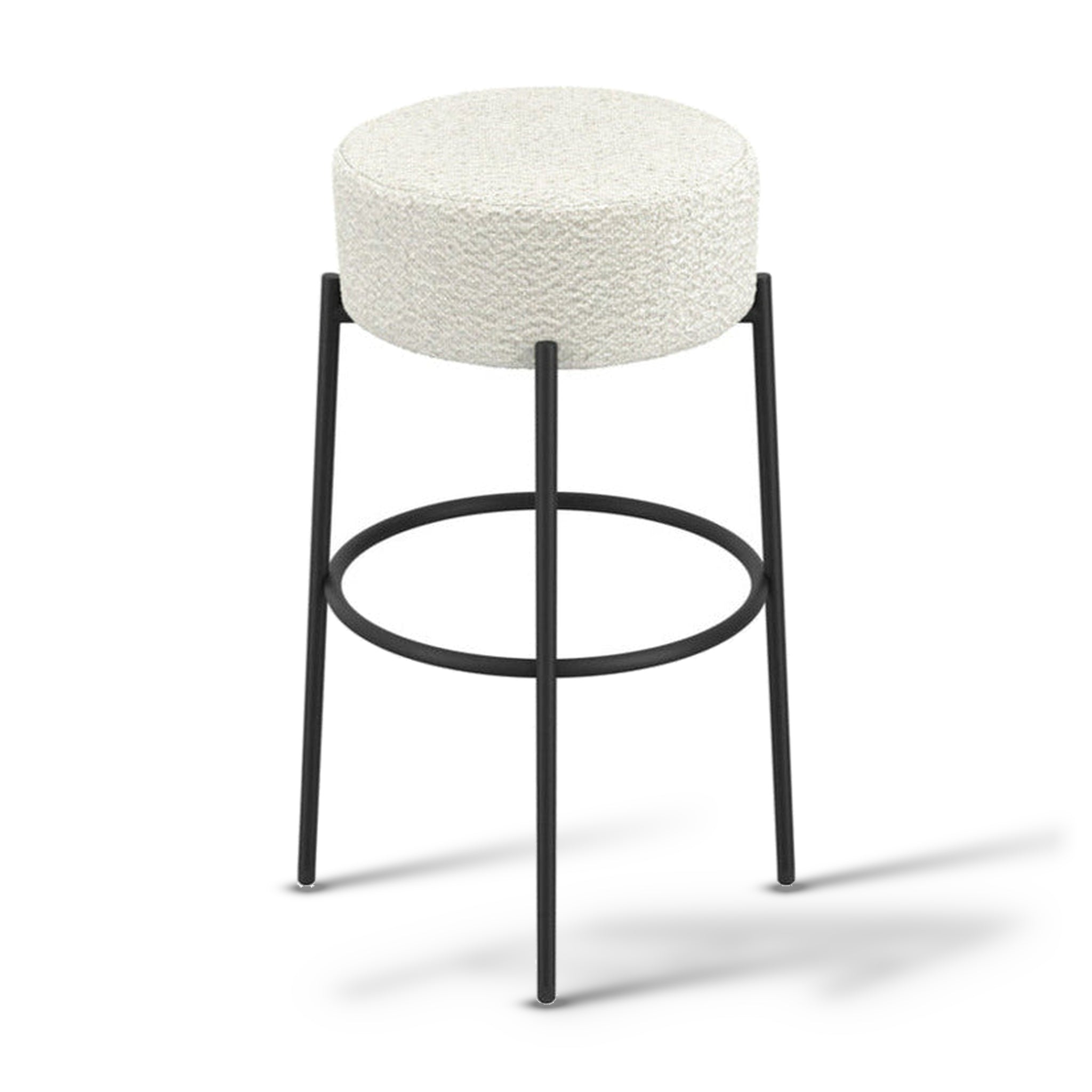 Anais Ivory White Boucle Counter Stool