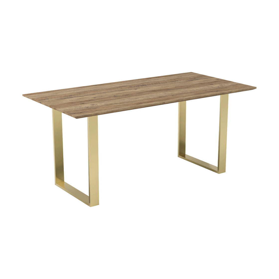 Antibes Russet Natural Wood & Gold Dining Table | 6 Seater