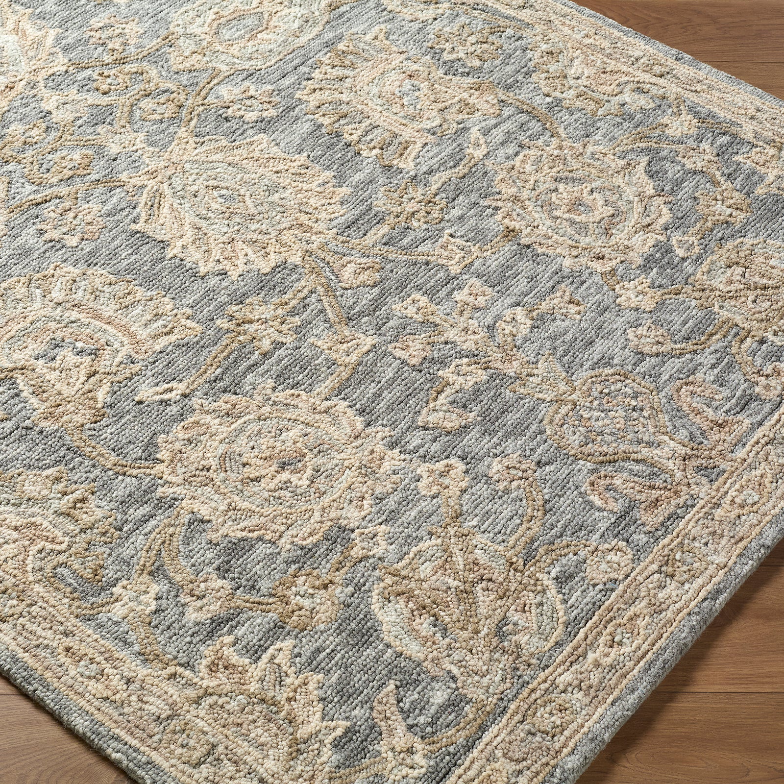 Arnold Traditional Wool Traditional Boho Blue & Denim Rug 152x229cm - corner detail