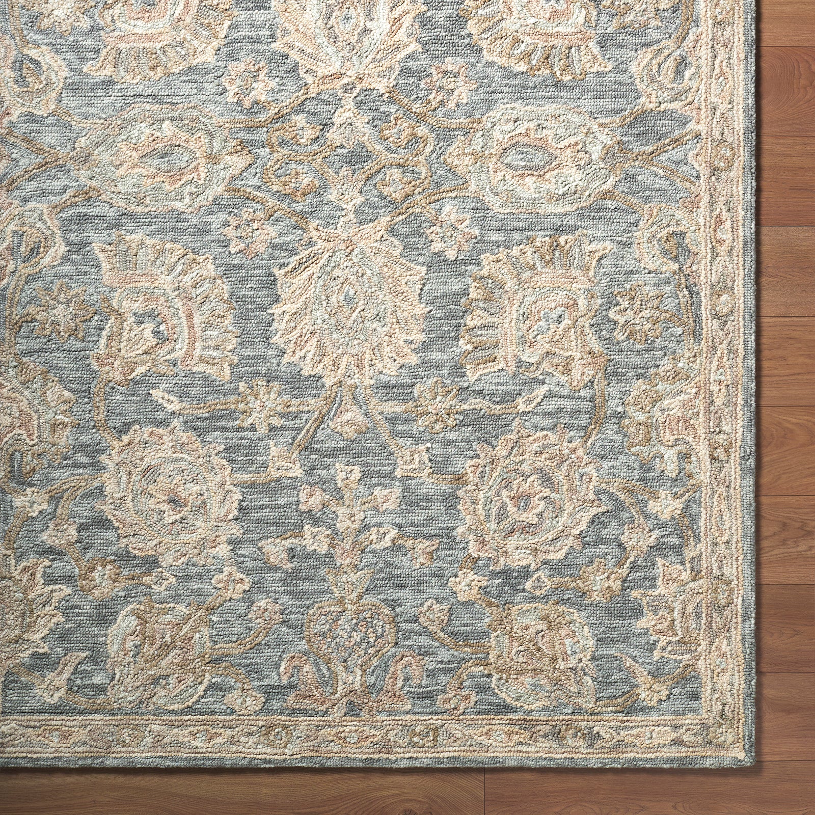 Arnold Traditional Wool Traditional Boho Blue & Denim Rug 152x229cm - pile detail