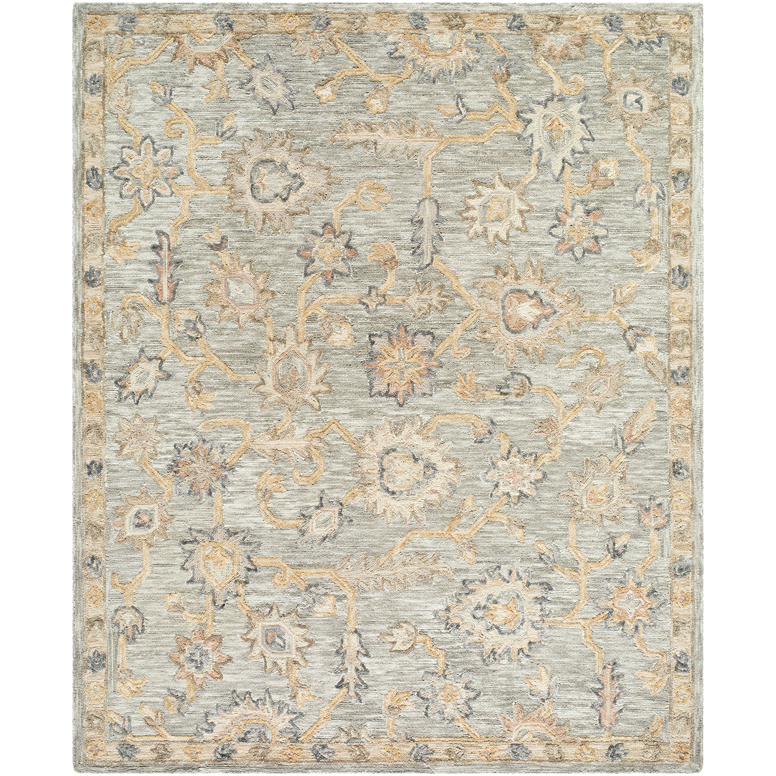 Arnold Traditional Wool Traditional Boho Grey & Pewter Rug 152x229cm - product image