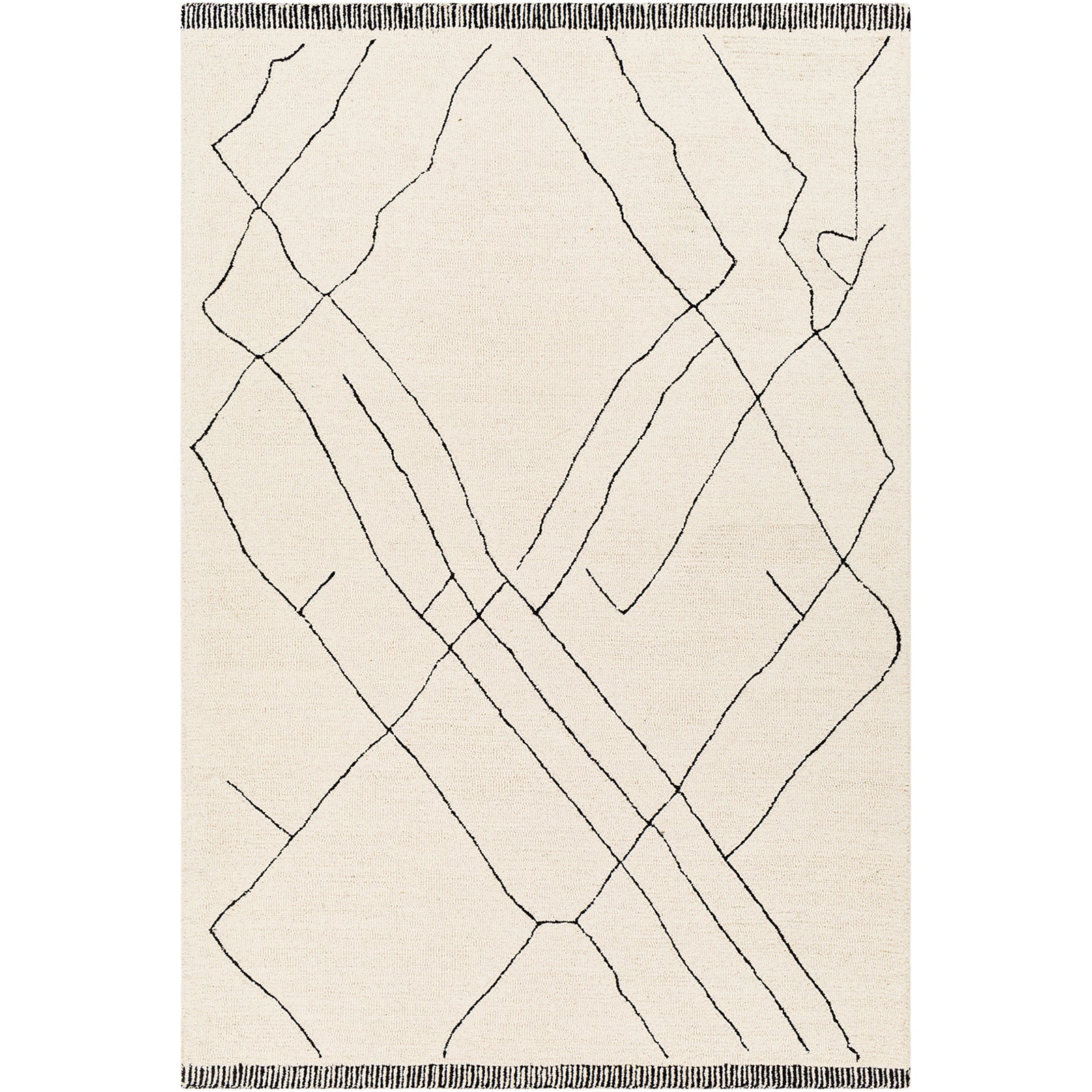 Arsenal Global Hand Tufted Wool Cream & Black Rug 183x274cm - product image