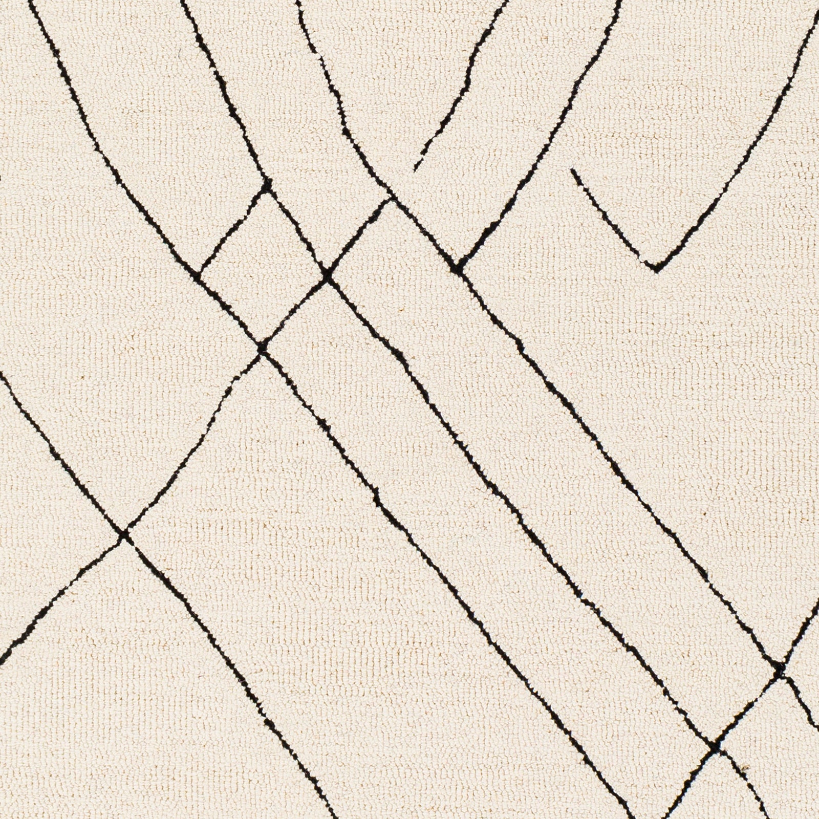 Arsenal Global Hand Tufted Wool Cream & Black Rug 183x274cm - colour swatch