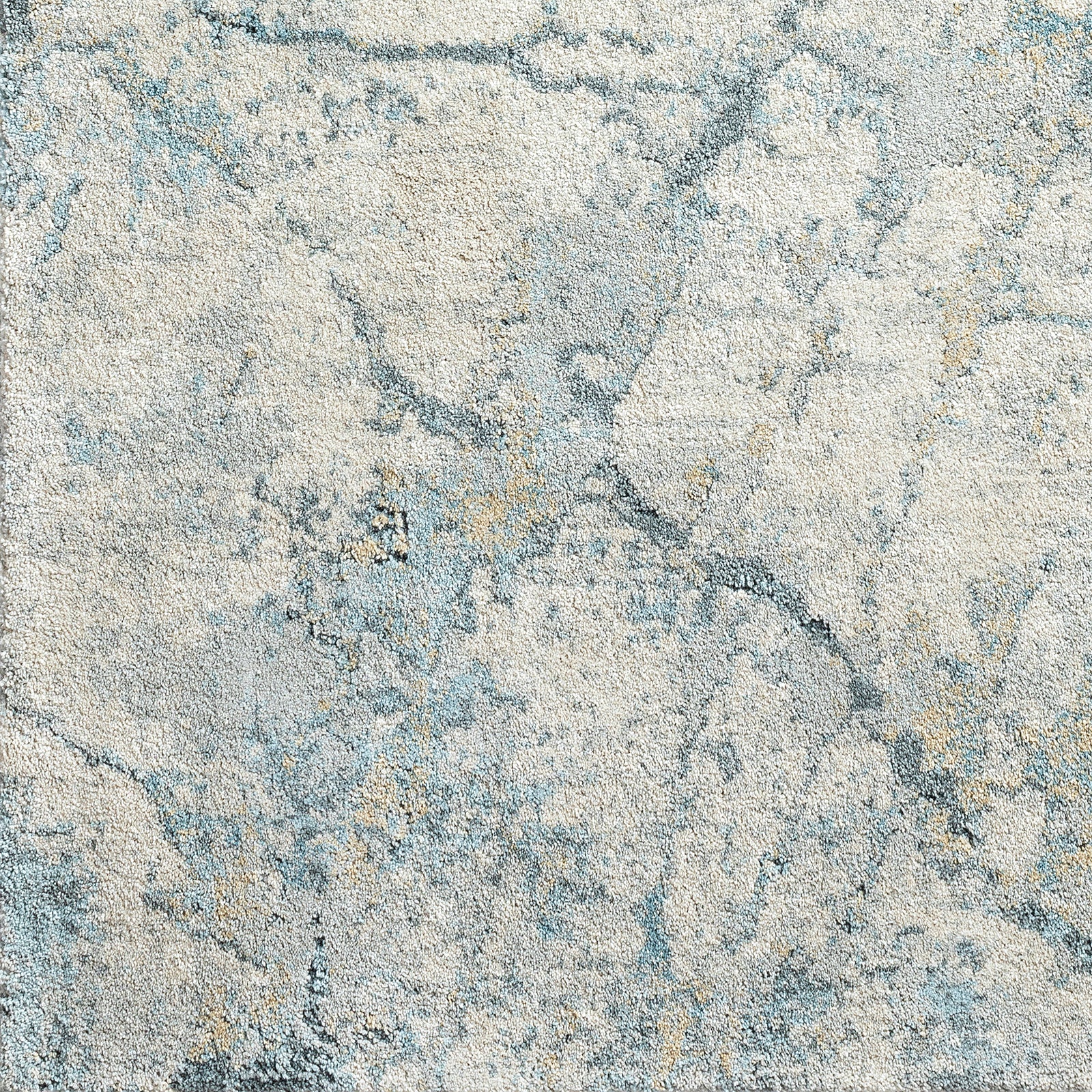 Avellino Abstract Modern Marble High Pile Grey & Blue & Beige Polypropylene & Polyester Rug 160x213cm - colour swatch