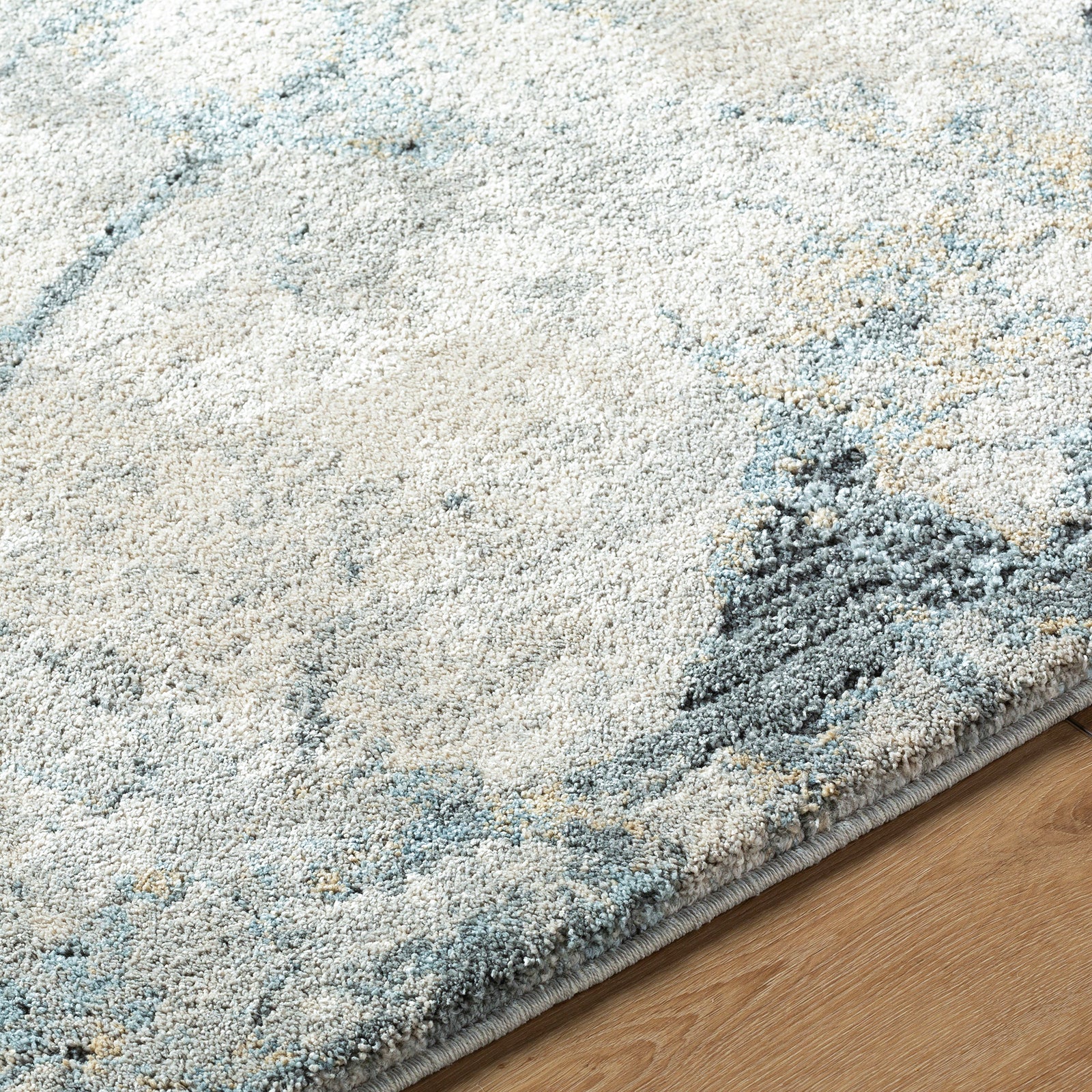 Avellino Abstract Modern Marble High Pile Grey & Blue & Beige Polypropylene & Polyester Rug 160x213cm - texture detail