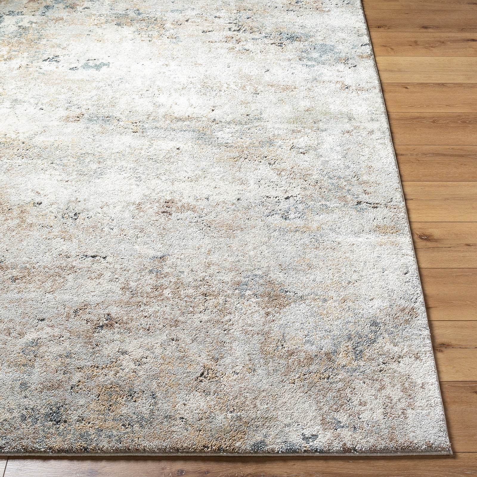Avellino Abstract Modern Marble High Pile Blue & Grey & Beige Polypropylene & Polyester Rug 160x213cm - front view